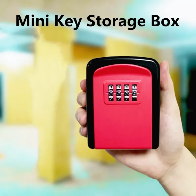

Mini Wall Mount Key Storage Secret Box Organizer 4 Digit Combination Password Security Code Lock Home Key Safe Box caja fuerte
