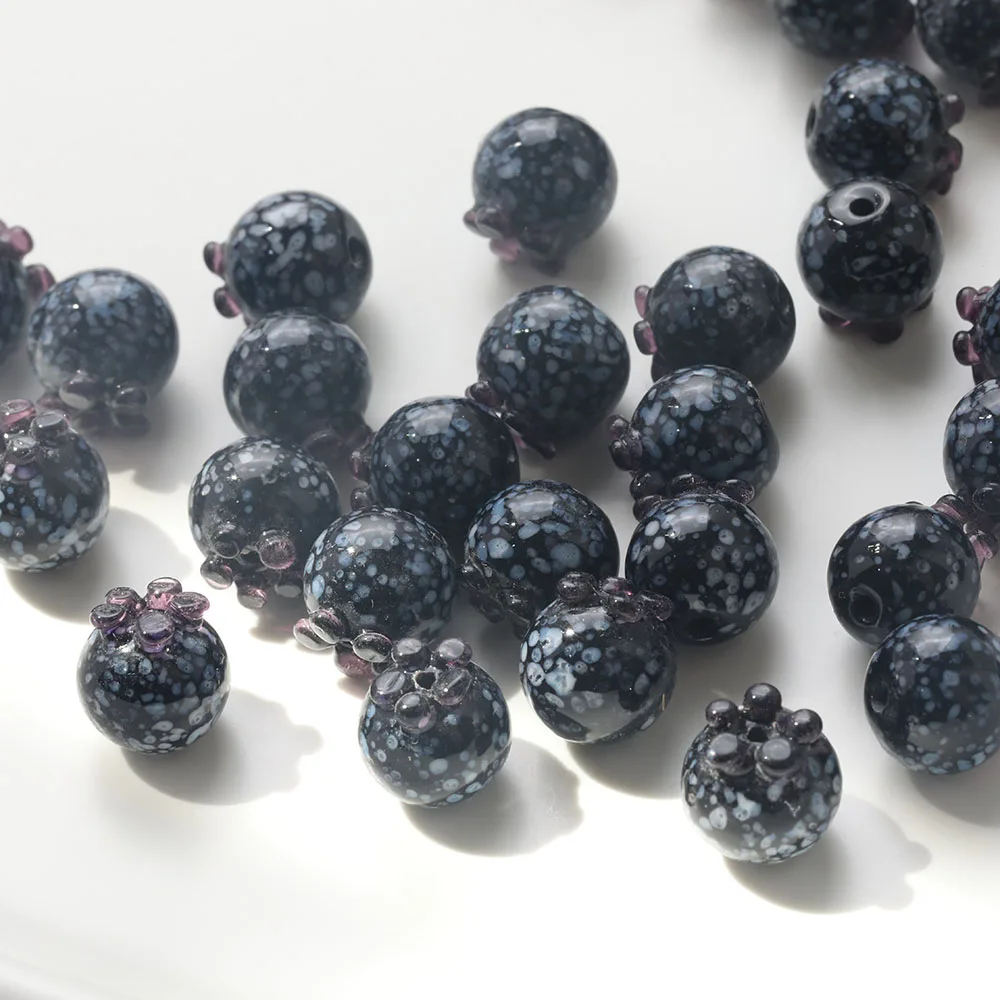4 шт. стеклянные бусины в форме черники для изготовления ювелирных изделий