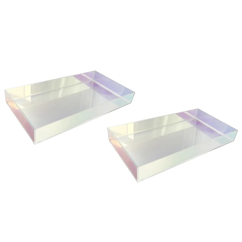 

2X Acrylic Transparent Water Cup Tray Teacup Jewelry Storage Tray Creative Simple Color Dessert Decorative Tray