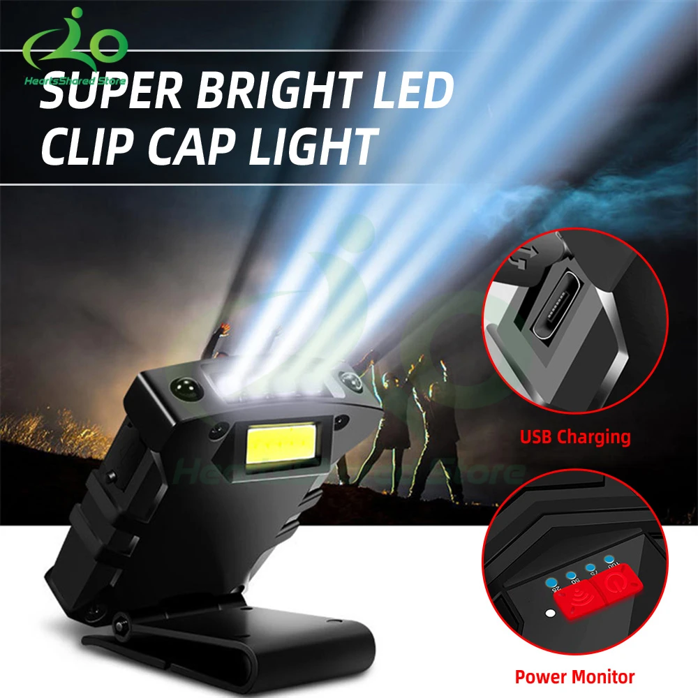 

LED Night Fishing Smart Sensor Headlight Fishing Lamp Rechargeable Super Bright Cap Light Waterproof With Induction