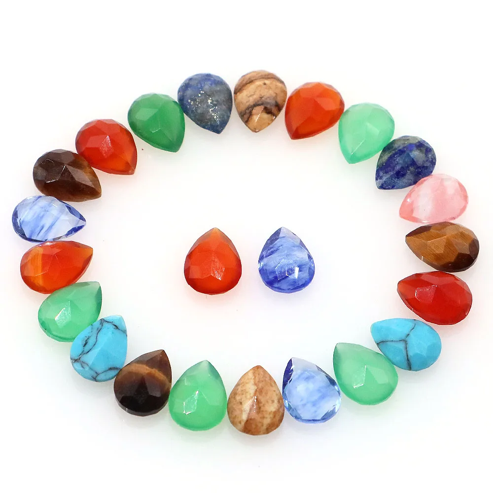 Подвеска в виде капли Искусственный драгоценный камень бусины 6x8 мм свободный