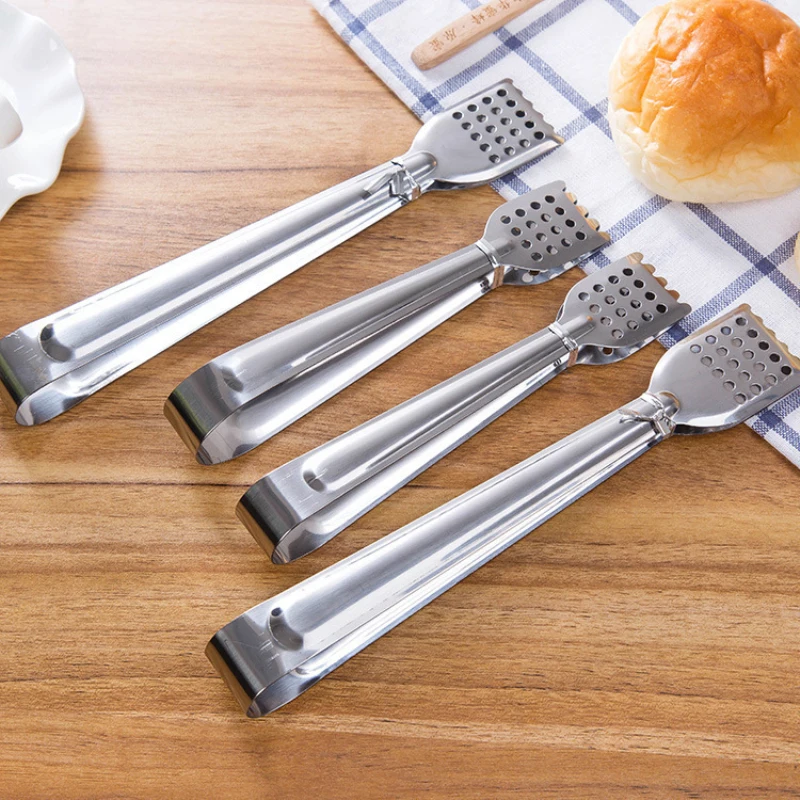 

BBQ Tongs Stainless Steel Grill Tongs Cooking Utensils Steak Food Clip Ice Clip Non-slip Handle Bread Tong Party Kitchen Tools