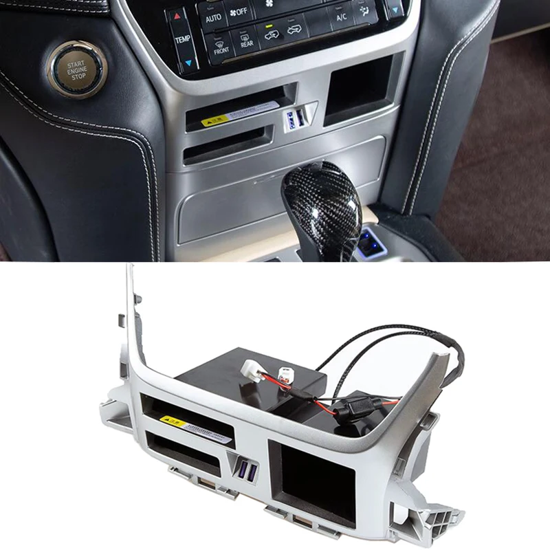 

For Toyota Land Cruiser LC200 2016 -2020 Car Central USB Wireless Charging of Multifunctional Central Control Storage Cassette