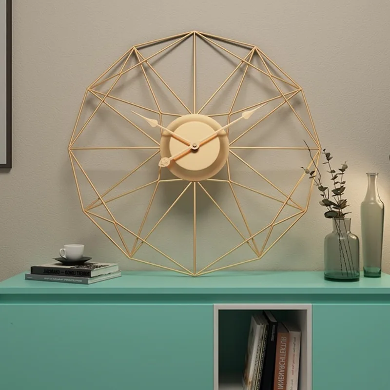 

Настенные часы в скандинавском стиле, металлические круглые большие бесшумные кварцевые часы в стиле ретро, 50 см, для гостиной