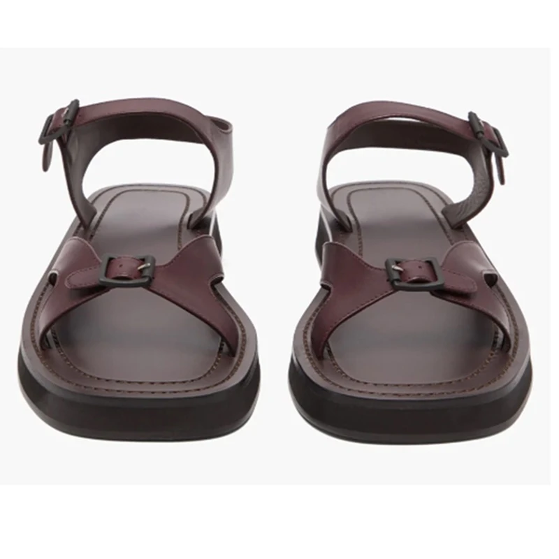 Новинка лета 2022 модные удобные кожаные сандалии на платформе в стиле ретро с