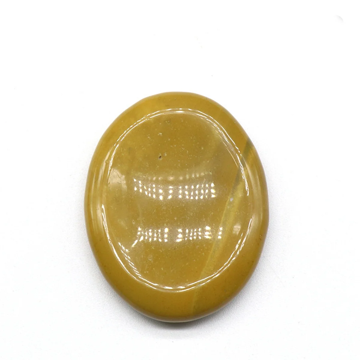 

Oval Shape 35x45MM Tumbled Yellow Jade Worry Stone for Anxiety Stress Relief;Easy to Carry Healing Chakra Worried Gemstone