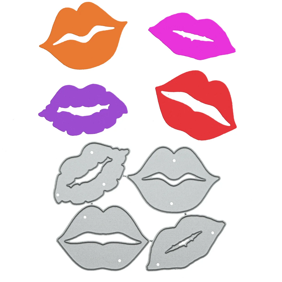 

Lips Lipstick Print Hickeys Pattern Metal Cutting Dies Scrapbooking Cutter Craft Card Photo Album Clipart Decorating Making Mold