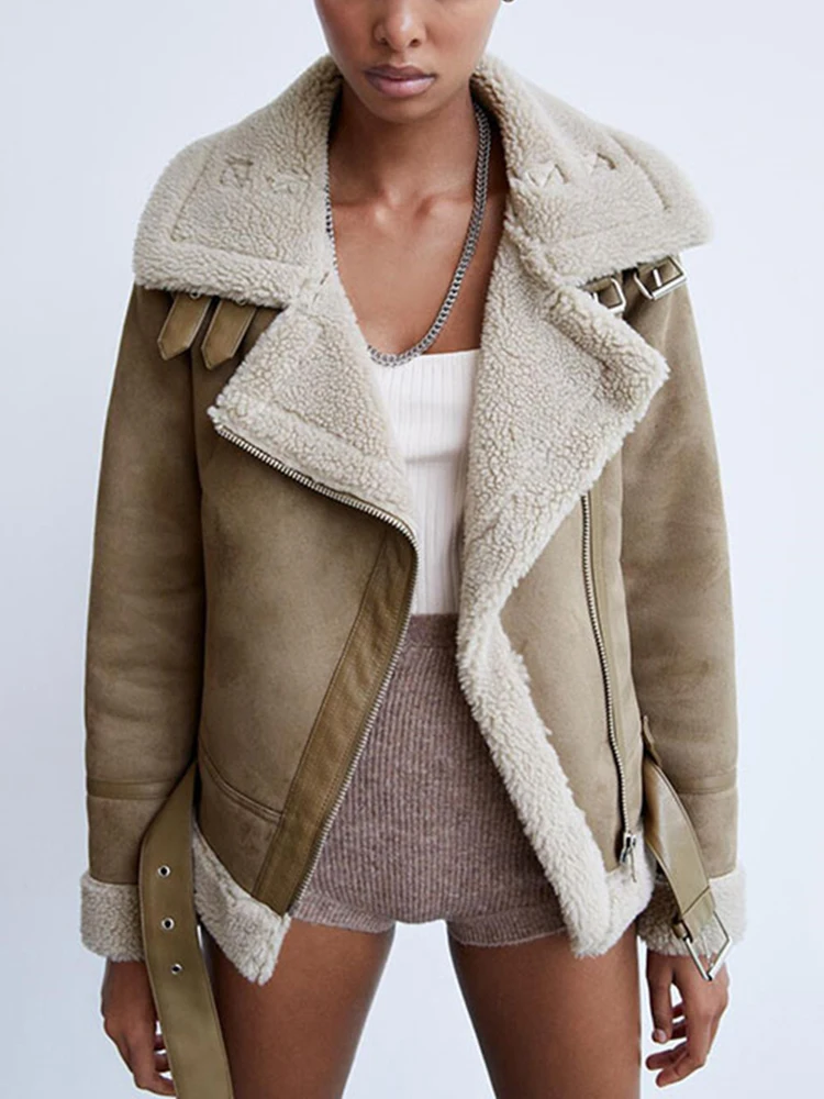 KBAT 2022 зимние женские Куртки из искусственной овчины куртки искусственная кожа