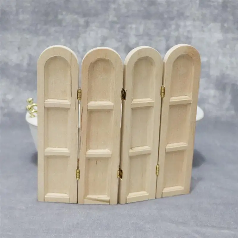 

1/12 Mini Folding Screen Simulation Furniture Model Toy for Doll House Decoration Dollhouse Miniature Accessories