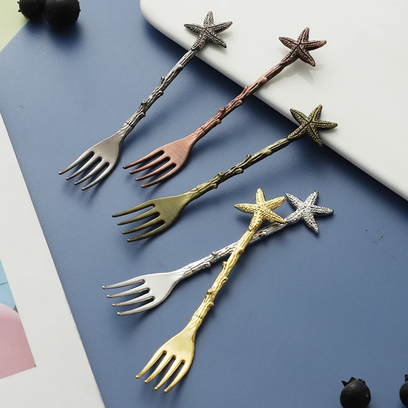 20 Styles Dragonfly Branches Star Shape Dessert Fork Vintage