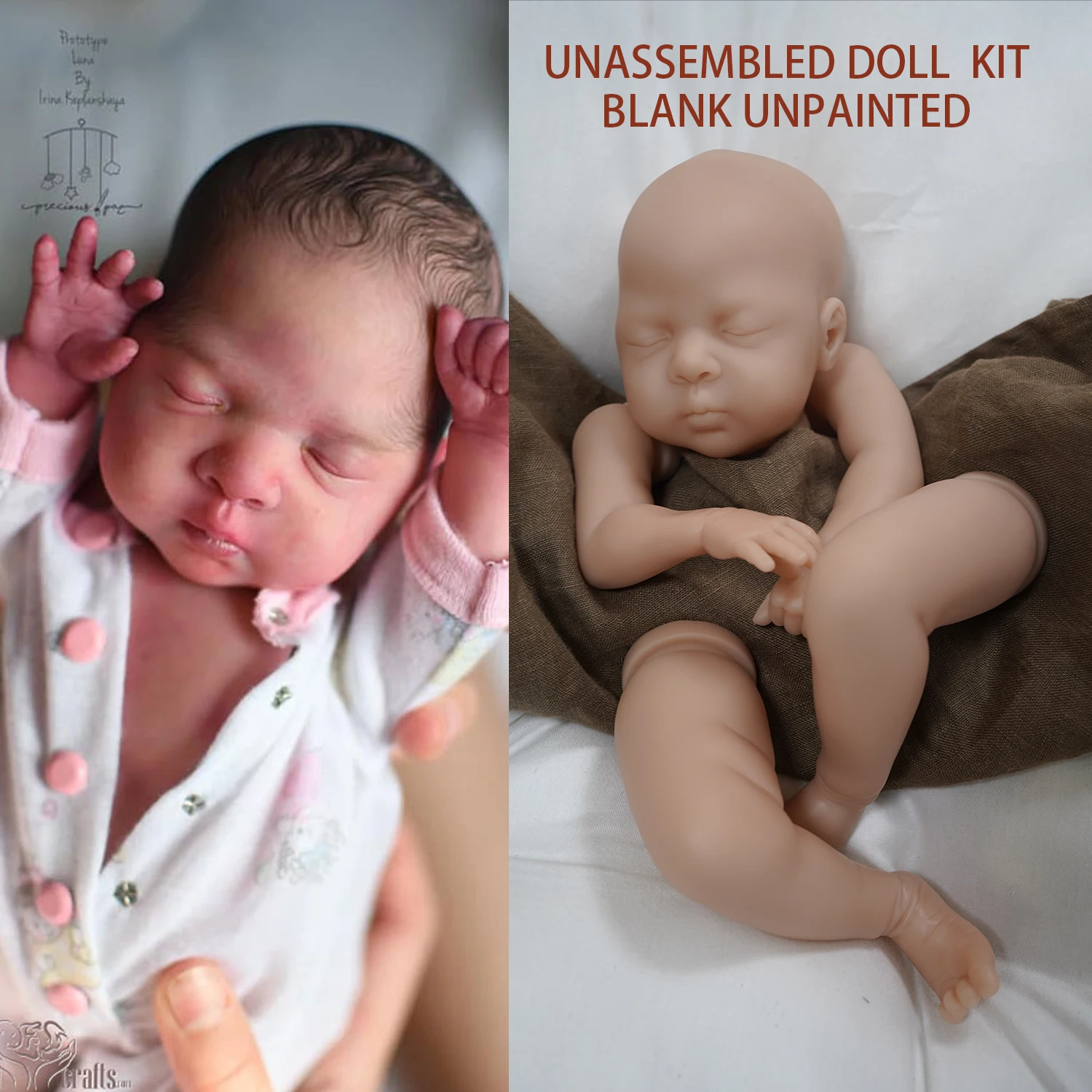 

Bebe Reborn Doll Kit Luna 12 Inches 30cm Truly Baby Vinyl Body Gentle Touch Unassembled Unpainted Blank Parts DIY Toys