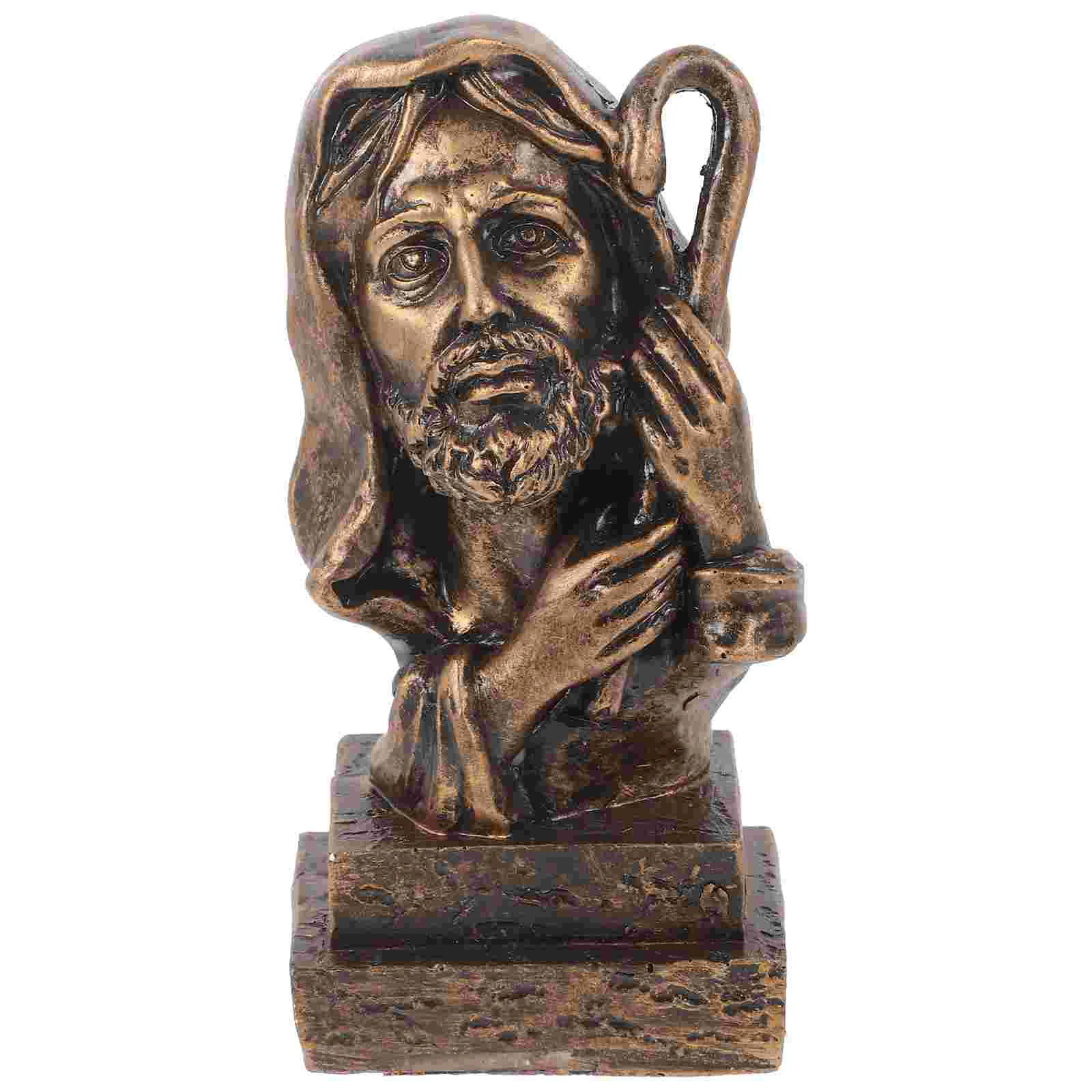 

Resin God Statue Jesus Ornament Desktop Adornment Figurine Sculpture Church Decoration Ornaments