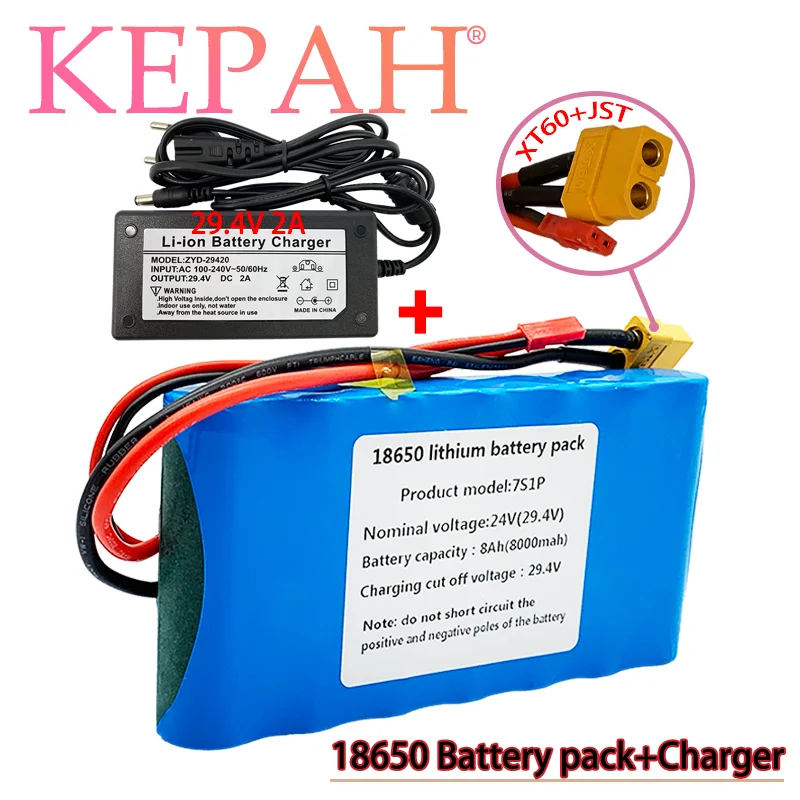 

24V 7S1P 29V 8000mAh 7S 1P комплект литий-ионный батарей подходит для скутера, игрушечного велосипеда со встроенным BMS и зарядным устройством, распрода...