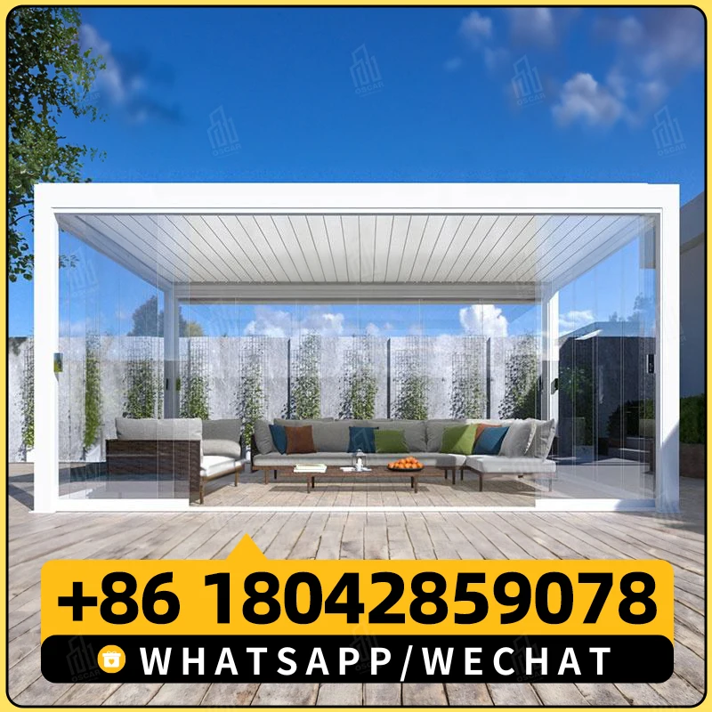 Роскошная алюминиевая беседка JJL на заказ 3X3 3X4 6X3 с водонепроницаемой