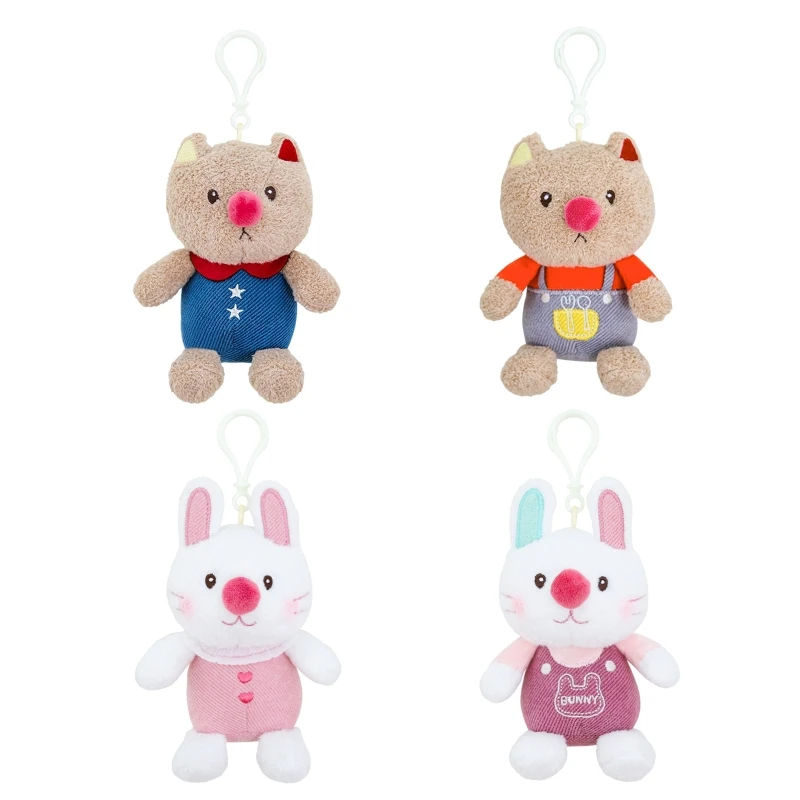 

Плюшевая подвеска в виде животного 5 дюймов, брелок для ключей, украшение, миниатюрный Мягкий Кролик/кошка, детский рюкзак, сумочка, украшени...