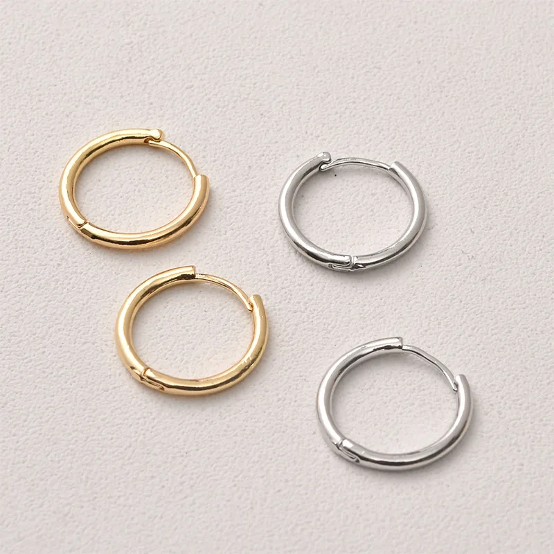 Круглые медные застежки для сережек с позолотой 4 шт./лот 15/18 мм 14 к фурнитура