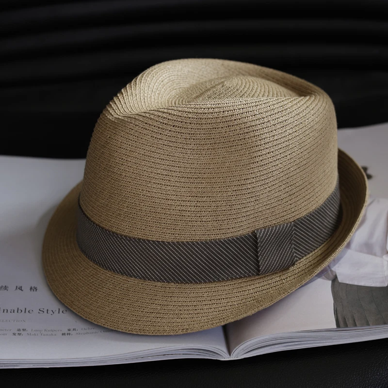 

Man Hat Straw Short brimmed bowler hats Classic Gentleman Party Wedding Jazz fedora Vacation travel quality Foldable Sun Hat