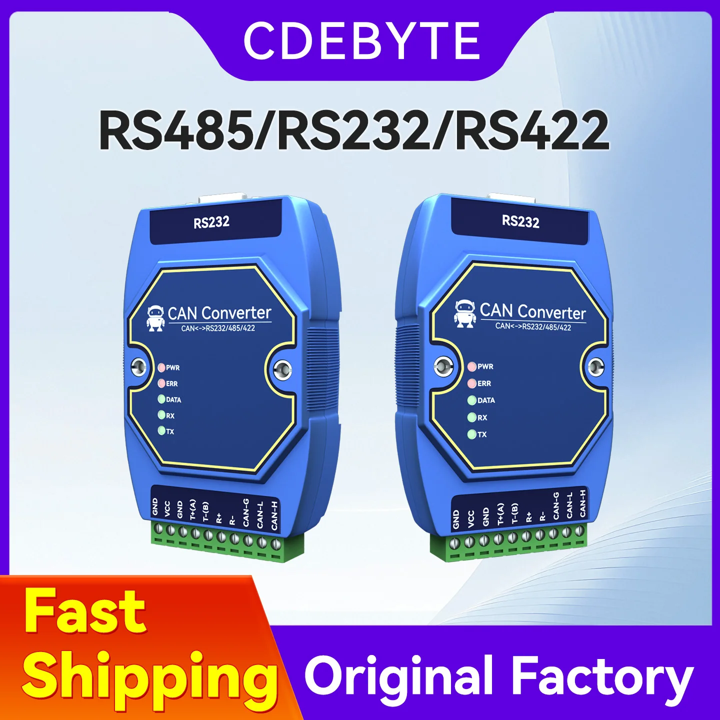 Фото Преобразователь CAN в последовательный протокол Can в RS485/RS232/RS422 CDEBYTE ECAN-401S Встроенный часовой таймер Широкий диапазон передачи постоянного тока 8–28 В №1