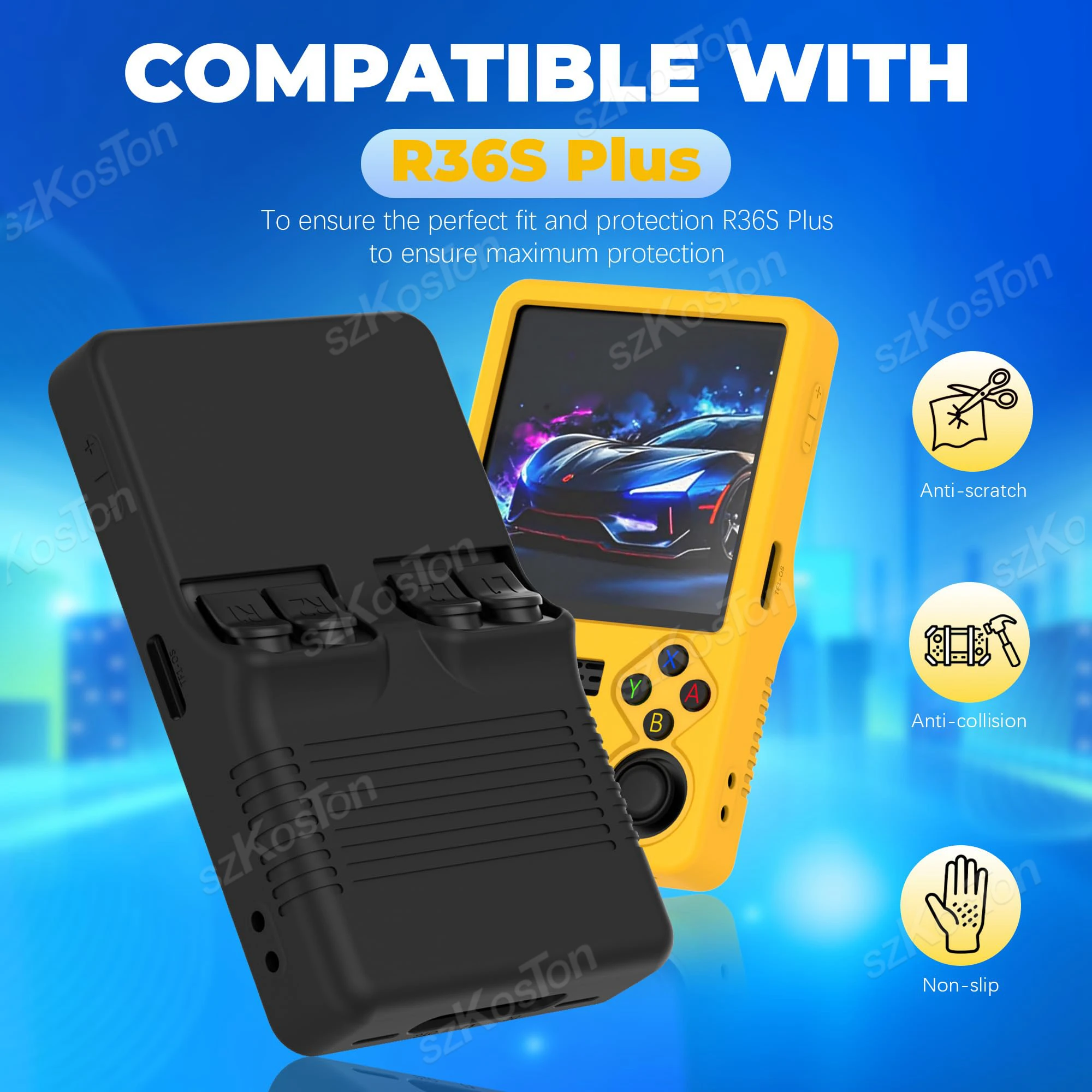 Фото Силиконовый защитный чехол для игровых консолей R36S PLUS, пыленепроницаемый мягкий чехол для игровых аксессуаров R36S Plus №2