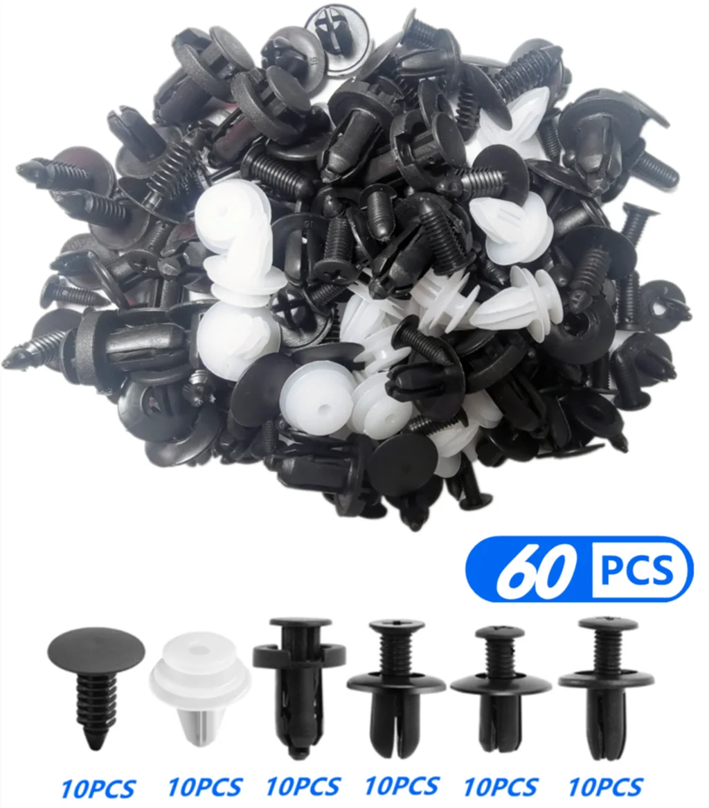 

6 Size 60pcs Auto Fastener Clip Mixed for VW polo passat b5 b6 Mazda Toyota corolla Ford focus 2 3 1