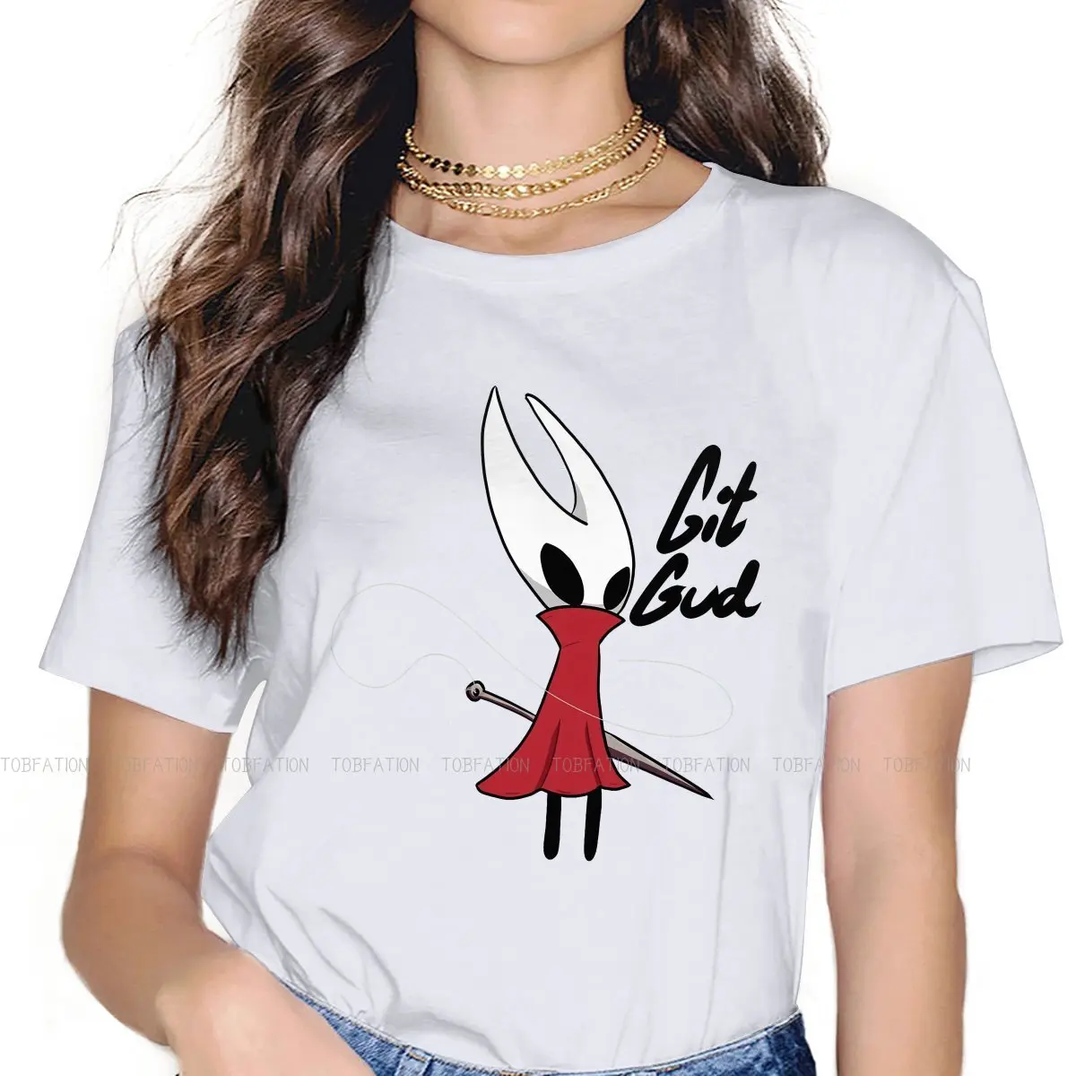 

Needle and Thread Women's T Shirt Hollow Knight Silksong Girls Tees Kawaii Cotton Tops Basic Tshirt 5XL Loose Hipster