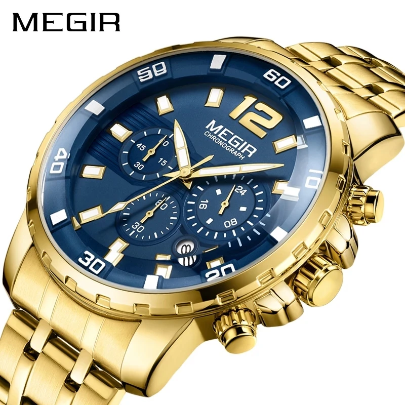 

MEGIR Chronograph Quarz Männer Uhr Top Marke Luxus Armee Militär Handgelenk Uhren Uhr Männer Relogio Masculino Business Armbandu