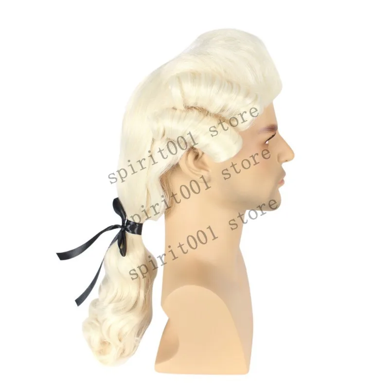 Юрист Судья Барокко Косплей Вьющийся Парик Серый Белый Черный Мужской Костюм