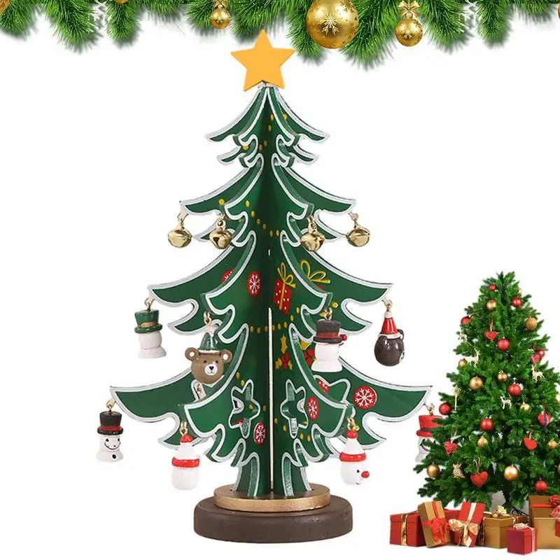 

Wooden Christmas Tree Cute Cartoon Kindergarten Ornaments Multifunctional DIY Snowman Hanging Decor Desktop ChristmasAccessorie
