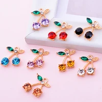 1519mm 20pcs alloy zircon jewelry materials earrings necklaces bracelets cherry pendants ladies jewelry crafts diy accessories