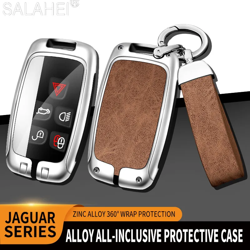 

Zinc Alloy Car Remote Key Fob Case Cover Holder Shell Bag For Jaguar XE XJ XF XJL Guitar Protector Keyless Keychain Accessories