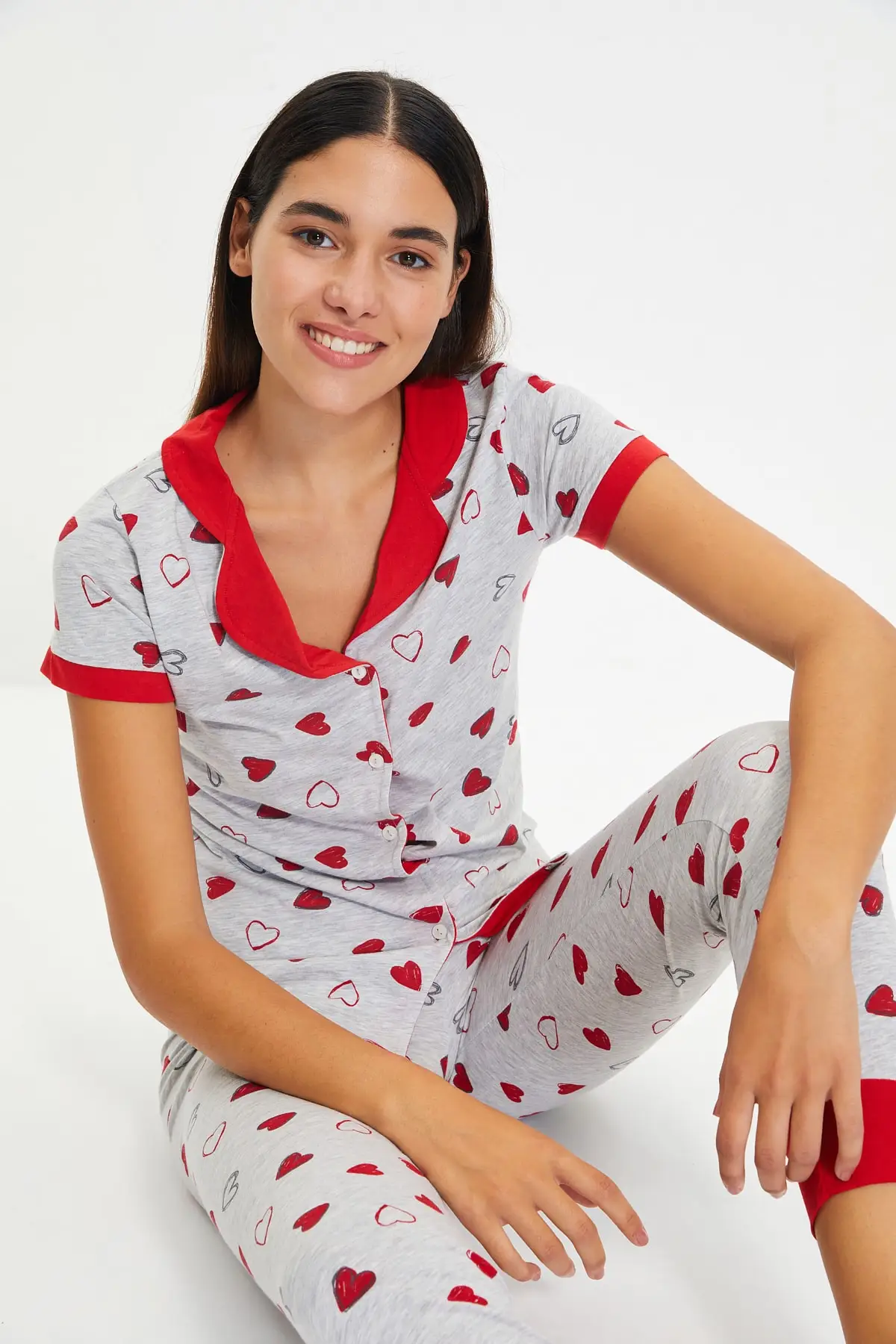 

Trendyol Heart Knitted Pajamas Set THMAW22PT0699