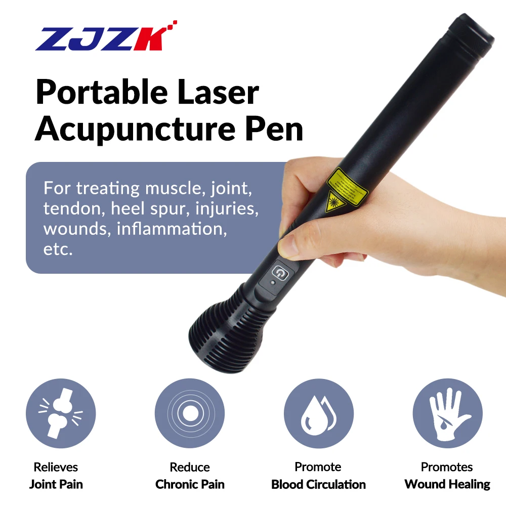 

ZJZK 600mW Acupuncture Pen Laser for Wound Treatment Physiotherapy Equipment Back Knee Massage Device