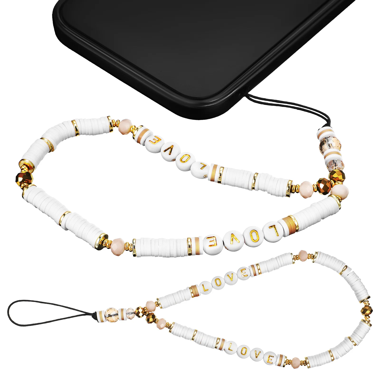 

2 Pcs Phone Lanyard Straps Beads Charms Wrist Lanyards Straps Chains Accessories for Car Key Purse