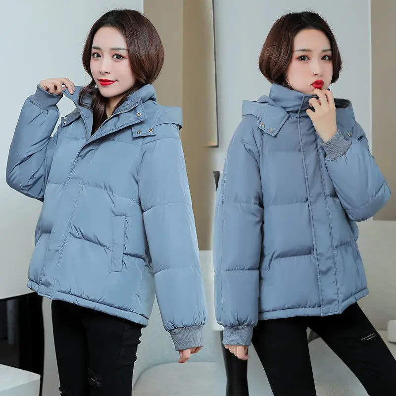 2024 New Parkas Women Winter Jacket Hooded Thick Warm Cotton Padded Parka Casual Basic Coat Female Snow Coat Outerwear S38