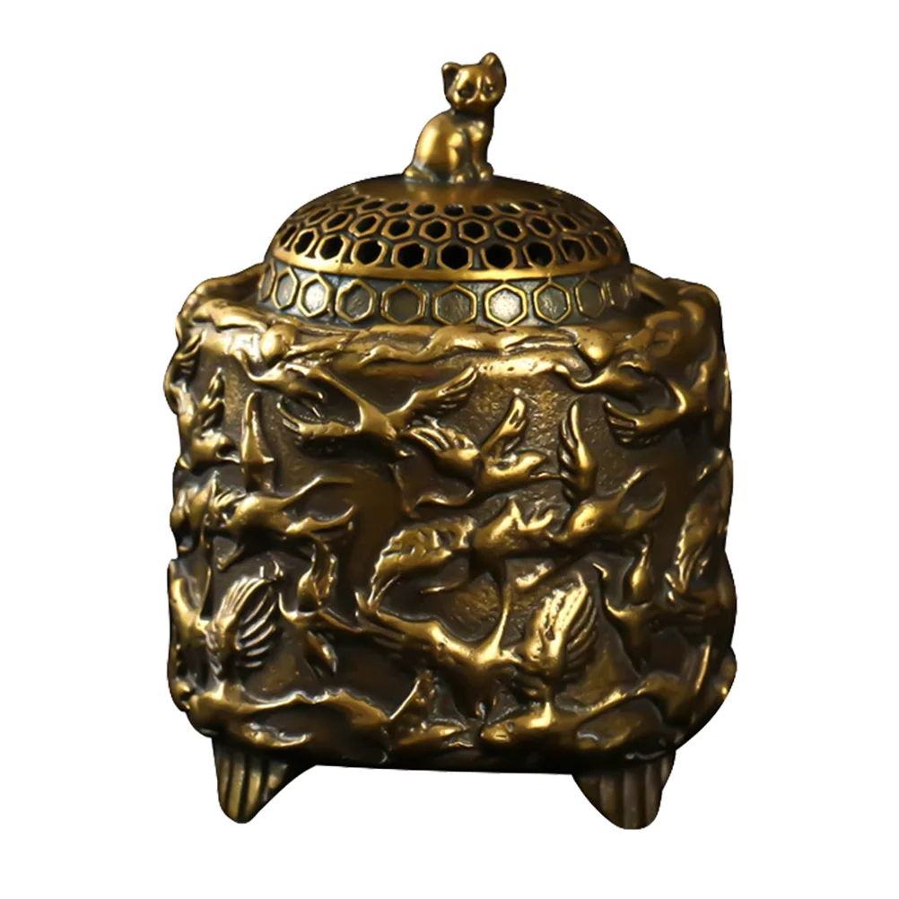 

1pc Brass Censer Adornment Vintage Elegant Burner Home Decor