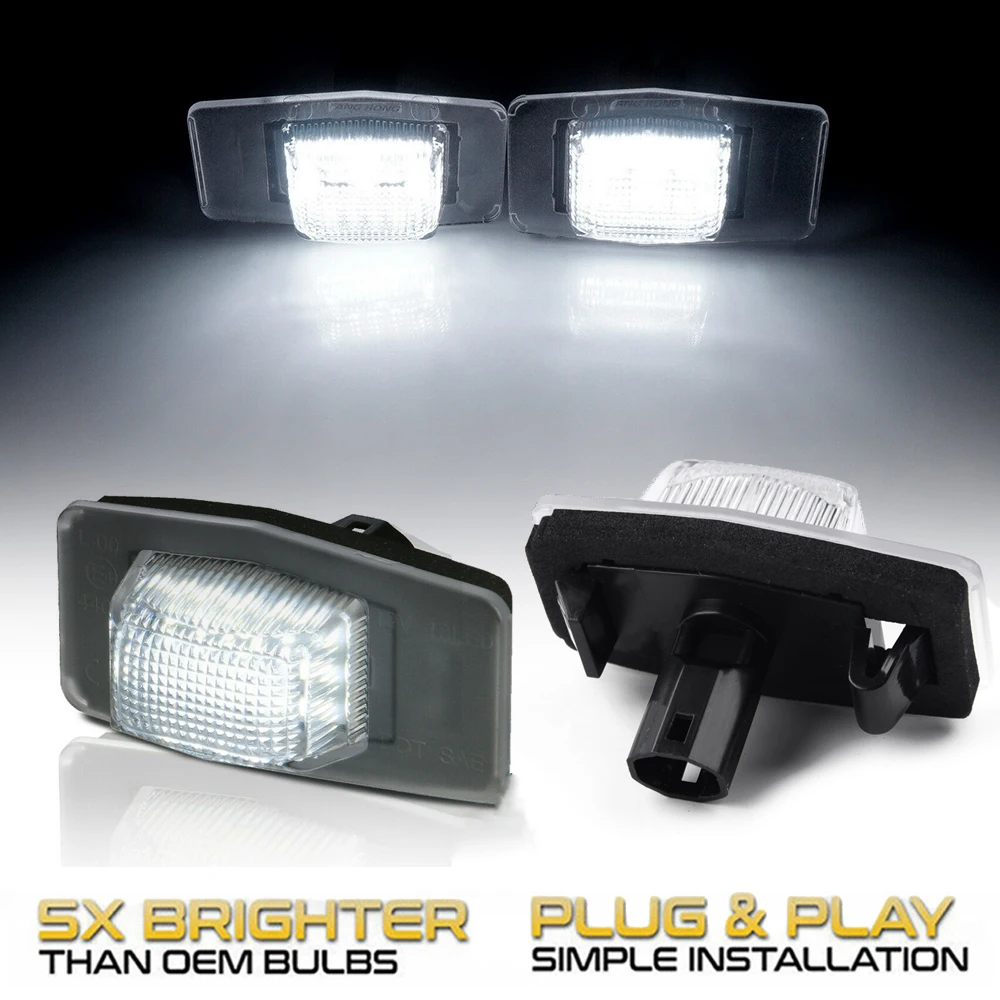 2Pcs LED Number License Plate Light Lamps For Mazda Miata 323 MX-5 Protege Tribute MPV 2 MX-5 Familia Allegro Car Accessories