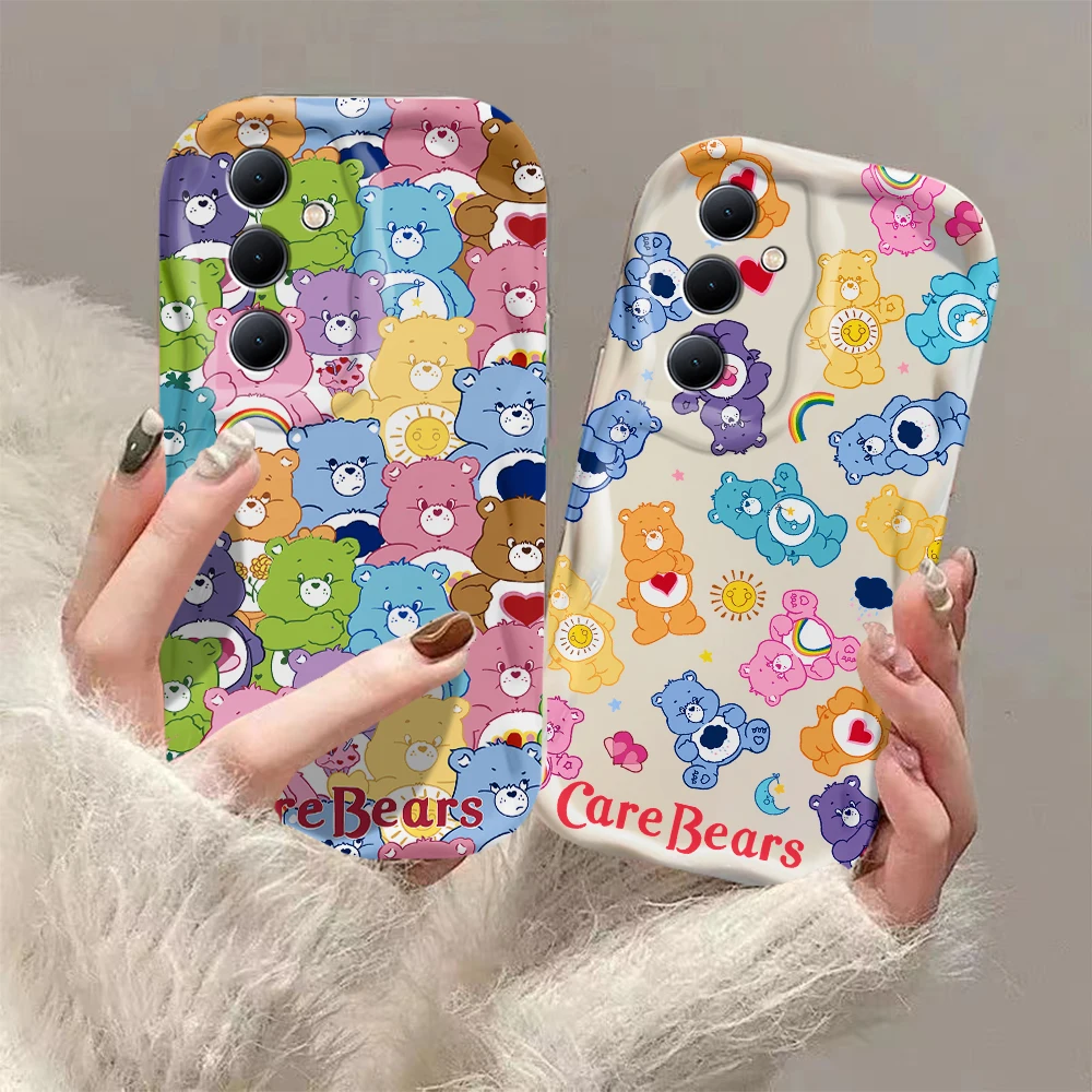 Милый чехол C-Cares с мультяшными медведями и объемными волнами для OPPO Realme 12 11 10 9 8 7i 6
