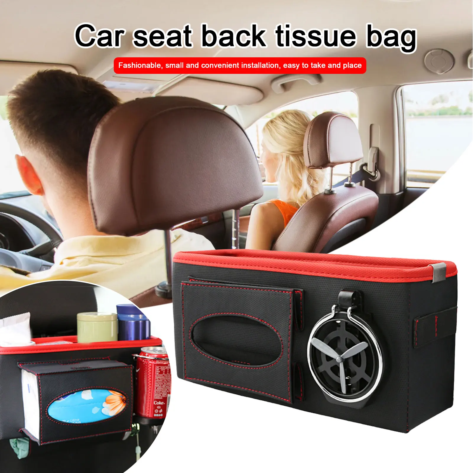 

Pu Leather Car Backseat Organizer Auto Back Seat Storage Universal Car Seat Organizer Multi-Pocket Travel Storage Car Accessorie