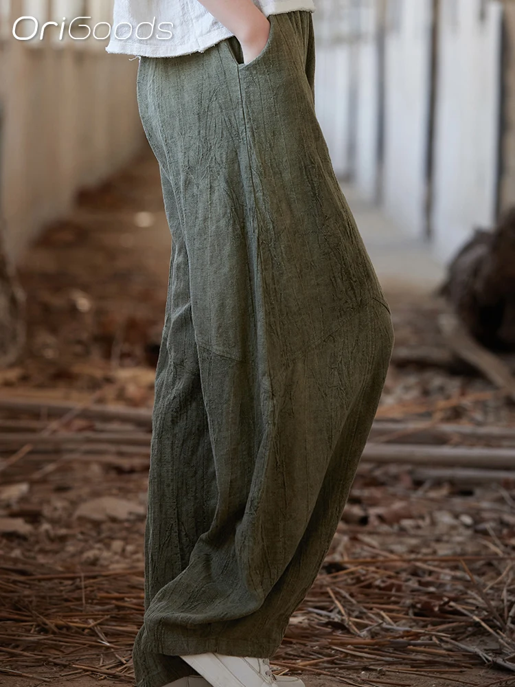 Новинка 2024 летние тонкие брюки из хлопка и льна в японском стиле размеры B209