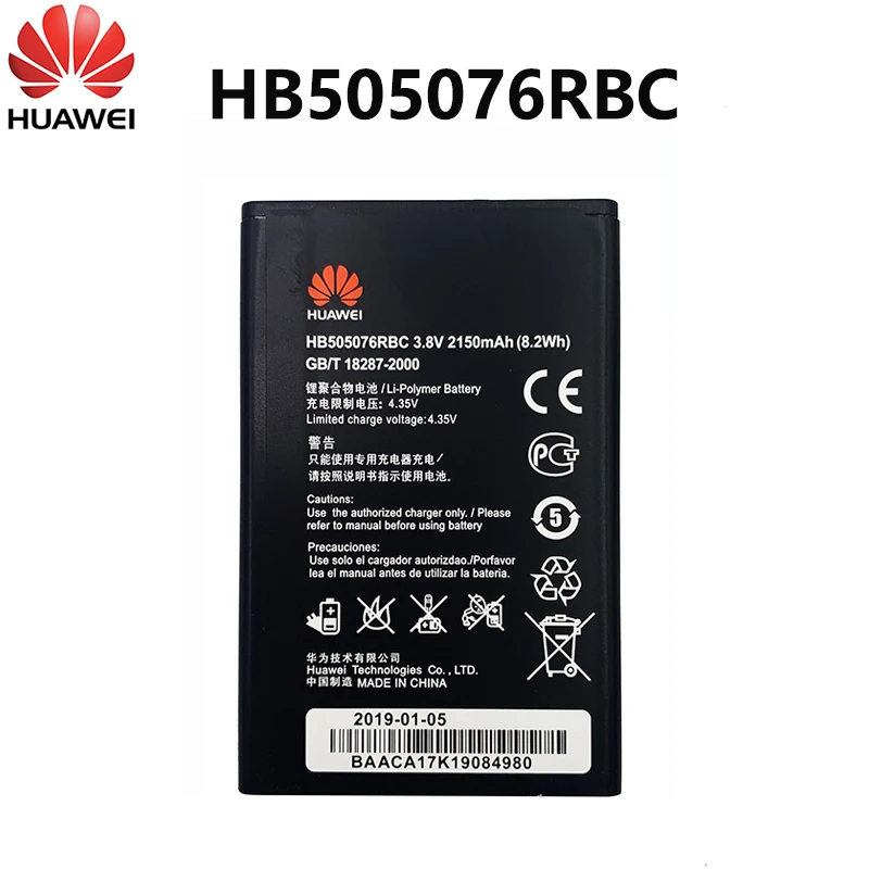 

Hua wei 2150mAh HB505076RBC Battery For Huawei Ascend G527 A199 C8815 G606 G610 G610-U20 G700 G710 G716 G610S/C/T Y600 Y600-U20