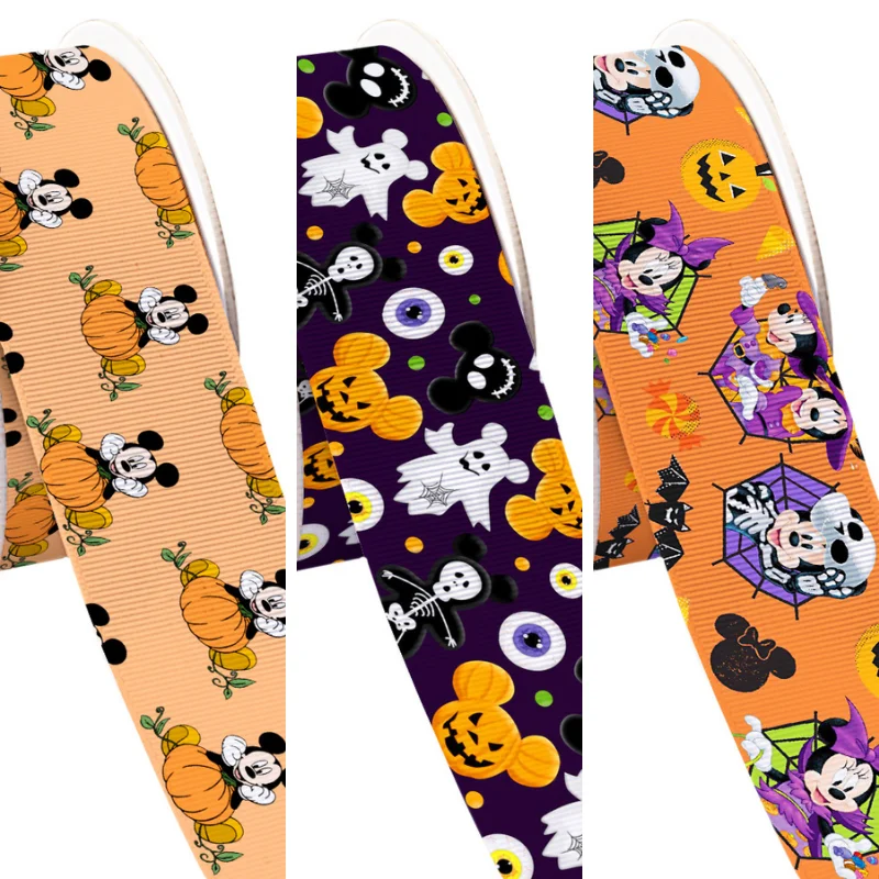 

10 Yards 38mm Disney Mickey Halloween Grosgrain Ribbon DIY Bows Dress Holiday Saints Day Home Decor Gifts Party Crafts
