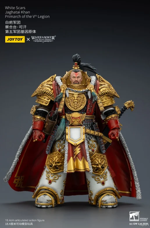 Фото Фигурка JOYTOY Warhammer 30K White Scars Jaghatai Khan 1/18, коллекционная модель, подарок, украшение №3