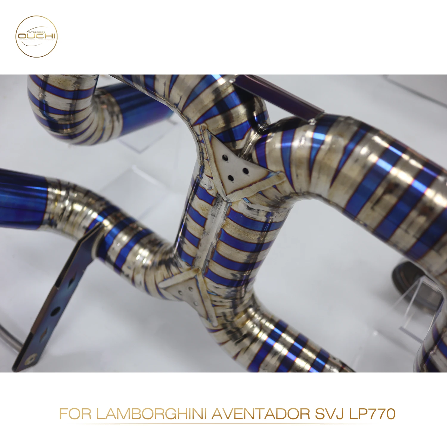 Выхлопная труба OUCHI из титанового сплава для Lamborghini чёрного диска SVJ LP770-4 2018-2021 6.5L