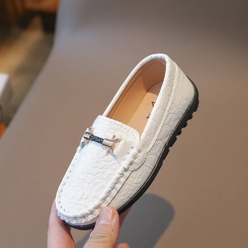 Кожаные туфли для мальчиков цвет черный/белый школы женская свадебная обувь