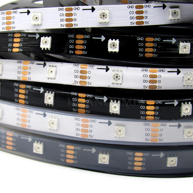 

DC5V 32LED / M APA107 Светодиодные пиксельные штриховые лампы 5050 SMD RGB Независимые полноцветные гибкие цифровые ленточные телевизионные лампы