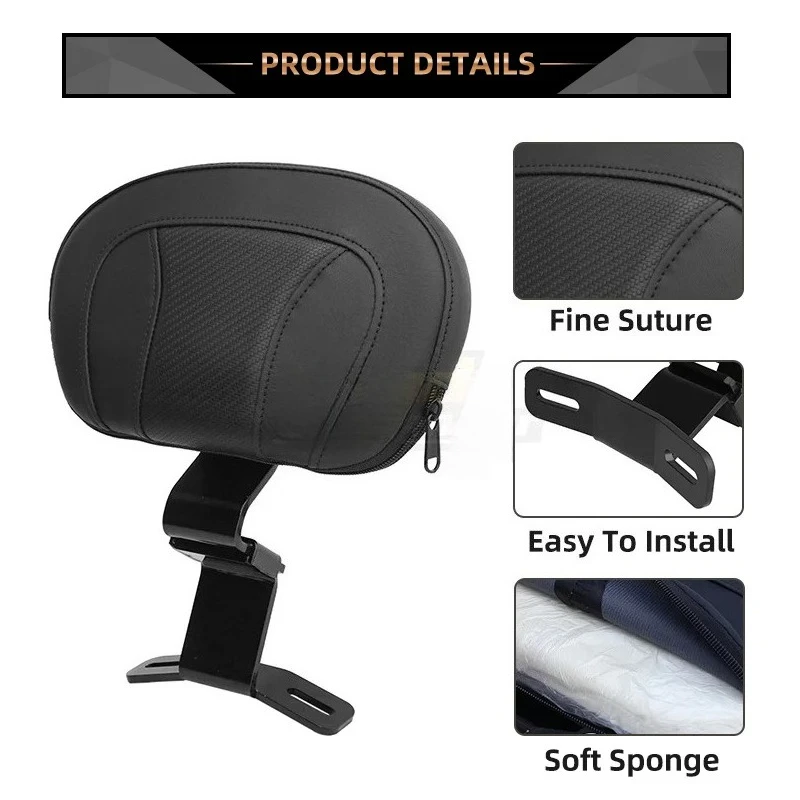 Фото Кожаная подушка-спинка для водителя и пассажира Harley Touring CVO Electra Road Street Glide Road King 09-22 №4