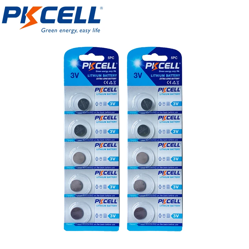 

10Pcs PKCELL CR1216 Button Batteries 3V Lithium Cell DL1216, BR1216, ECR1216, 5034LC, LM1216 for Watch Electronic Toy Remote