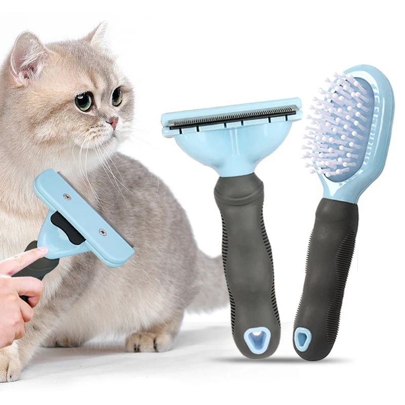 

Расческа для груминга кошек, самоочищающаяся щетка для вычесывания шерсти домашних животных, удаление шерсти, машинка для стрижки кошек