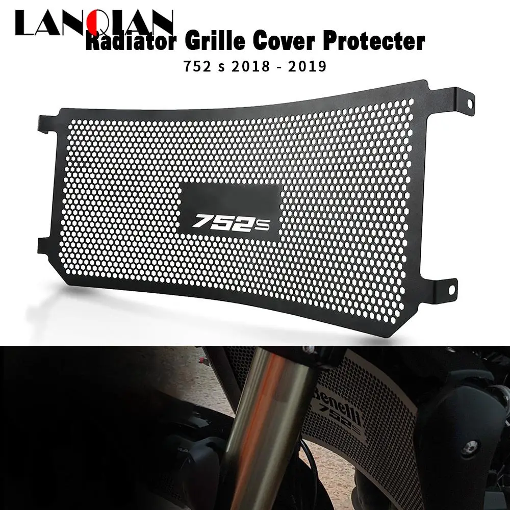 

New Black For Benelli 752s 2018-2019 Aluminum Accessories Motorcycle Radiator Grille Guard Cover Protector With Benelli LOGO