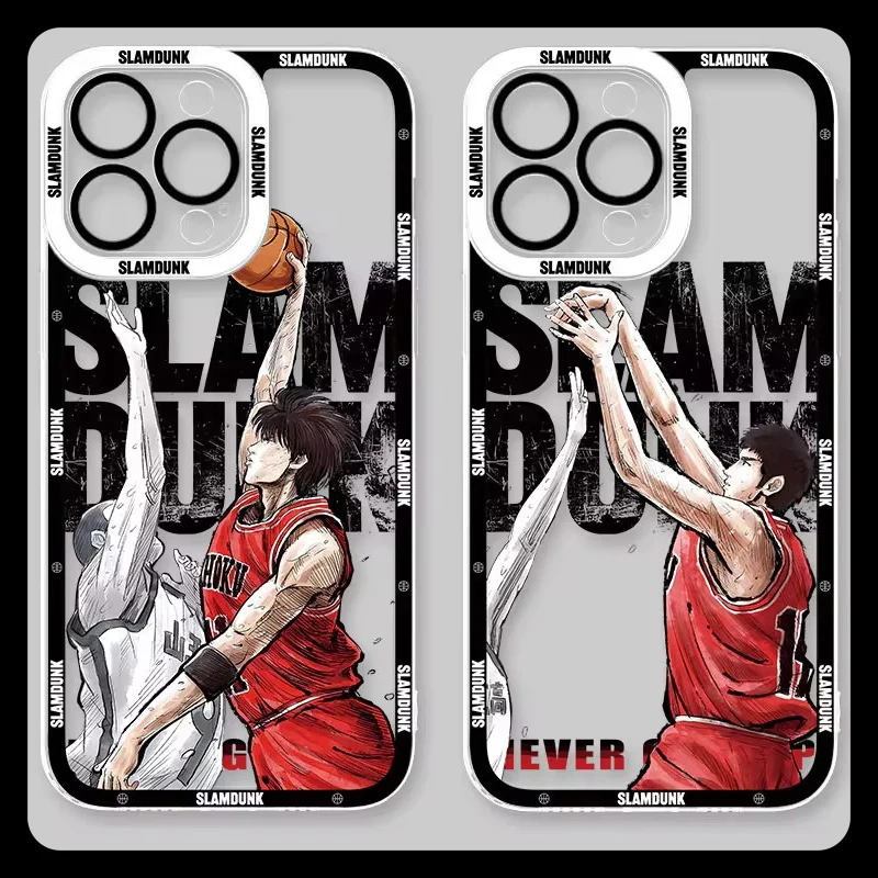 Чехол для телефона с аниме Slam Dunk iPhone 16 Pro Max 15 14 Plus 13 12 11 XR XS X 8 7 SE 2020 мягкая
